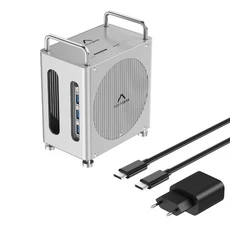 아카시스 40Gbps 맥 미니 M4/M4 프로 USB-C 도킹 스테이션 4K/144HZ TF/SD 4.0 & 듀얼베이 M.2 NVMe 슬롯 1, 02 M002Pro EU Plug