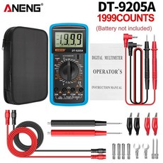 ANENG DT9205A 디지털 멀티 ACDC 트랜지스터 테스터 전기 NCV 테스트 전문 아날로그 자동 범위 멀티메트로, [01] DT9205A blue pro