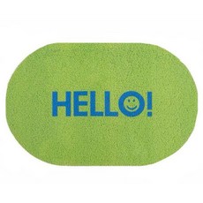 Hello Smile 코일 매트 90x110cm 대형 사이즈 헬로 코일매트 헬로 현관매트 Hello 현관매트 hello 코일매트, 연두, 1개