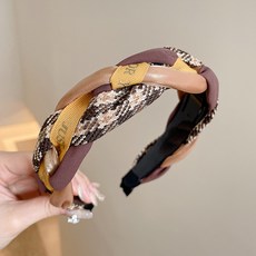 DFMEI 美拉德咖色高顱頂髮箍女秋冬高級感外出百搭頭飾洗臉頭箍頭飾髮卡, 1個, 22#黃棕色:如圖
