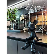 아기방 침실 거실 인테리어 장식품, A.앉은미키화이트-25cm