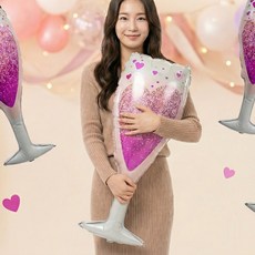 홈파티 풍선 하트 생일 와이잔 브라이덜샤워 촬영 소품 은박풍선 세트, 단품