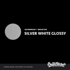Geeksticker 된 맞춤 자동차 스티커 방수 반사 이름 텍스트 데 칼 창 문 바디 e46 e90 f10, 01 silver white, 02 58cm