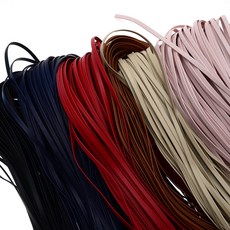 가죽공예 - 천연 소가죽 납작 가죽끈 (넓이 5mm) *1미터가격* 위빙백 목걸이끈, 그레이, 1개