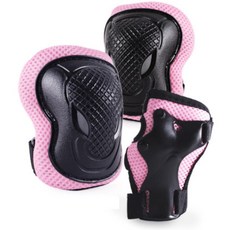 인라인 자전거 보호대 핑크 손 팔꿈치 무릎 아동, 1개, M