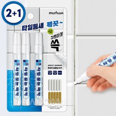 [다우몰] 국산 타일 줄눈 코팅제 마카 10g 3개입+닙10개 줄눈보수제 줄눈펜, 1개, 백색 ( 10g 3개입+닙10개 )
