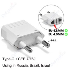 흰색 호주 유럽 KR 플러그 어댑터 유로 여행용 전원 AC 컨버터 전기 콘센트 소켓 CE 2, 9)EU Plug Adapter 4.0, 5 pcs