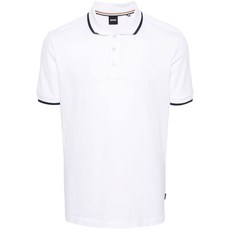 보스 러버라이즈 로고 코튼 폴로 셔츠