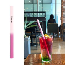 카멜로우 개방형 실리콘 빨대, 카멜로우 핑크, 1개, 1개입