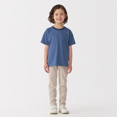 [무인양품] 키즈 저지 크루넥 반소매 반팔 티셔츠(보더) CB1O1A5S 477170