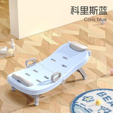 優選 兒童洗頭躺椅摺疊式洗頭神器坐躺洗髮躺椅大童家用嬰幼兒洗澡躺椅 副廠商品, 基礎款 科里斯藍, 六腳支撐高承重 洗頭椅, 1個