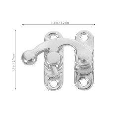 박스 걸쇠 레트로 스타일 빈티지 후크 잠금 장치 장식용 상자 캐비닛용, 1개, 1. Silver