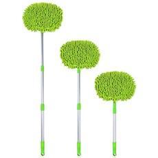 雪尼爾洗車拖把 三節式伸縮多功能擦車清潔刷 可伸縮替換頭, 1