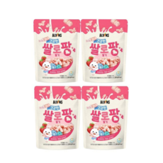 엘빈즈 유아용 건강한 쌀로팡, 딸기맛, 25g, 4개
