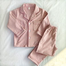 엘라운지 아동용 체크 극세사 방구석 파자마 상하세트