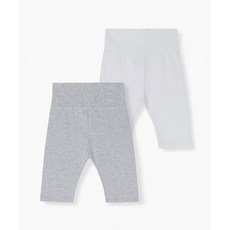 무신사 스탠다드 MUSINSA STANDARD KIDS 베이비 배앓이방지 7부 레깅스 2팩 [화이트/멜란지 그레이] MKEUB0Z06-75 418446