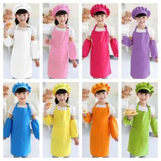 풀세트 쉐프모자 미술 아동 요리 무지앞치마 팔토시