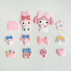 핑크리본 실내화 파츠 세트 12종