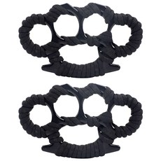 투데이리빙 1+1 손이 편한 호신용 고강도 너클 자기 방어 손가락 링 가드 핑거 안전 반지 무기 호신 용품, R99970B, 블랙, 2개