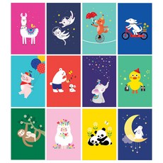 마음담아 귀여운 미니 엽서 모음, 비비드동물 미니엽서60장