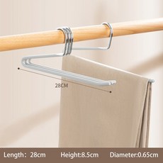 5Pcs 바지 슬랙 옷걸이 내구성이 뛰어난 녹슬지 않는 크롬 금속 옷걸이 쉬운 슬라이드 바지 청바지 스커트 바지를위한 디자인 종료, Grey Reverse 28CM