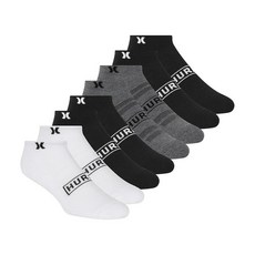Hurley 남성용 8팩 스포츠 쿠션 로우 컷 양말 화이트/잠수함/실버 안감 110060