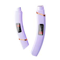 Routop 2in1 전기 제모기 저소음 디스플레이 듀얼 탈부착 헤드 C타입 충전, 퍼플