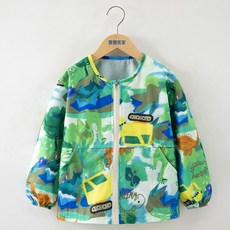 DFMEI 秋冬兒童罩衣正穿衣塗鴉中大童寶寶男女洋氣外穿防水小孩畫畫護衣