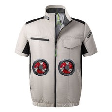 DH / SPORT 空調服 短袖風扇衣 工作服, 1個, 前後款灰色單衣服【不含配件】,4XL【95-105kg】