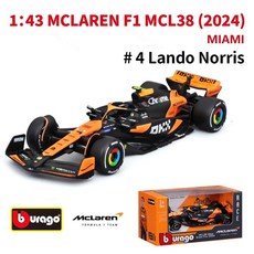Bbugo 1 43 2024 Mclaren MCL38 마이애미 모나코 F1 포뮬러 자동차 다이 캐스팅 차량 Collectible Model Racing Toys, 2024 MCL38-4 Miami