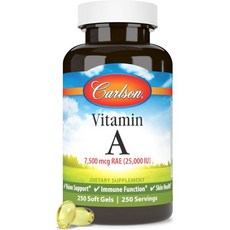 Carlson - Vitamin A 25000 IU 7500 mcg RAE Support Vision Health Antioxidant Vitamin A Supple, 1개, 250정