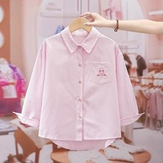 賣場優選新款可愛童裝女童襯衫童超好看襯衫春秋2025新款兒童條紋寬鬆長袖襯衣秋季女孩上衣