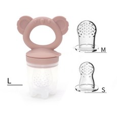 台灣FDA 贈3個網袋 咬咬樂 果汁咬咬樂 蔬果咬咬樂 副食品餐具, 無尾熊淺粉