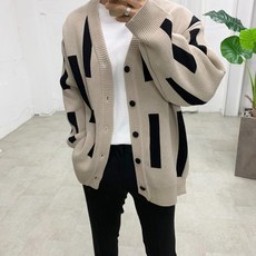 Street J 男款幾何圖案針織外套