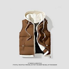 石墨烯鋪棉連帽背心馬甲外套男款，防風防水保暖上衣