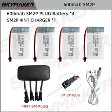 Quadcopter 용 3.7V 600mAh Lipo 배터리 25C 고속 모델 항공기 802540P 드론 교체, 03 1sSM2P-4B600-4in1CHR, 03 1sSM2P-4B600-4in1CHR