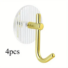 수건 및 옷용 금속 벽 후크 4개 - 다용도 욕실 보관함 기숙사 접착 홀드, 01 4pcs
