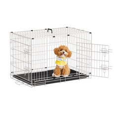 반려동물 케이지 접이식 철제 강아지 케이지 케이지 철장 강아지 고양이 다용도 케이지, 1개, 화이트
