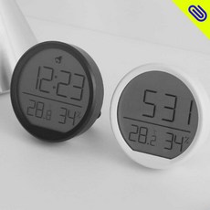 INSAVII 탁상시계 디지털 알람 자석 벽부착 온습도계, 화이트