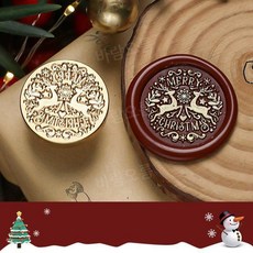 봉투 스탬프 크리스마스 왁스 눈송이 순록 황동 1개 A, 04