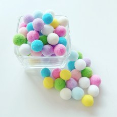 컬러 믹스 폼폼이 뿅뿅이 칼라솜 솜방울 10mm-30mm, 25미리*2봉, 1개, 캔디