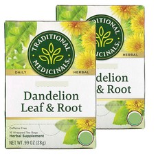 트레디셔널 매디시널 단델리온 리프 앤 루트 허브티 티백 Traditional Medicinals Dandelion Leaf and Root Tea, 1.75g, 16개입, 2개