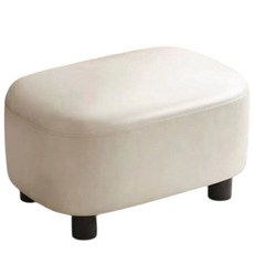 아이위크 와이드 가죽 라운드 풋 스툴 미니의자 낮은 스톨, 아이보리, 1개