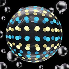 해피파티 버블풍선 원형 풍선 인쇄 도트 45cm (블루 옐로우), 본품