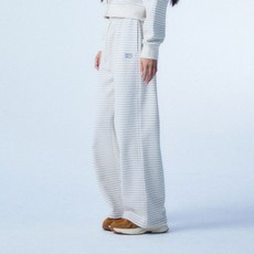 와키윌리 우먼스 스트라이프 스웻팬츠 크림 235757