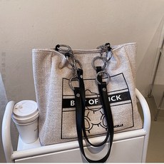 限量購 日係ins百搭休閒包校園風潮流時尚簡約運動包大容量背包單肩包帆布包女生斜挎包男生肩背, 黑色肩帶, 1個