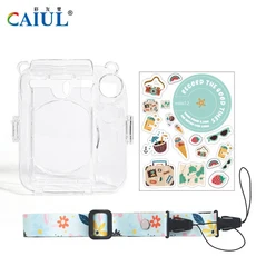 Fujifilm Instax Mini 12 PC 투명 카메라 케이스 보호 커버 숄더 스트랩 가방 스티커 3 피스 세트, 03 Suit four, 01 China Mainland