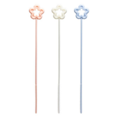 小花吸管刷 花朵矽膠吸管刷 可彎曲加長吸管清潔刷, 1個