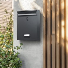 信箱 郵箱 密碼信報箱 室外掛墻家用帶鎖信件箱, CMB2306-深灰色-鑰匙鎖, 深灰色, 鑰匙鎖