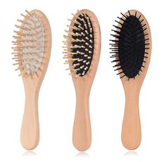 나무 빗 에어백 빗 쿠션 마사지 빗 구미 홈 헤어 빗 곱슬머리 대나무 빗, 소재 내추럴, 올 블랙 22*6*3.5cm